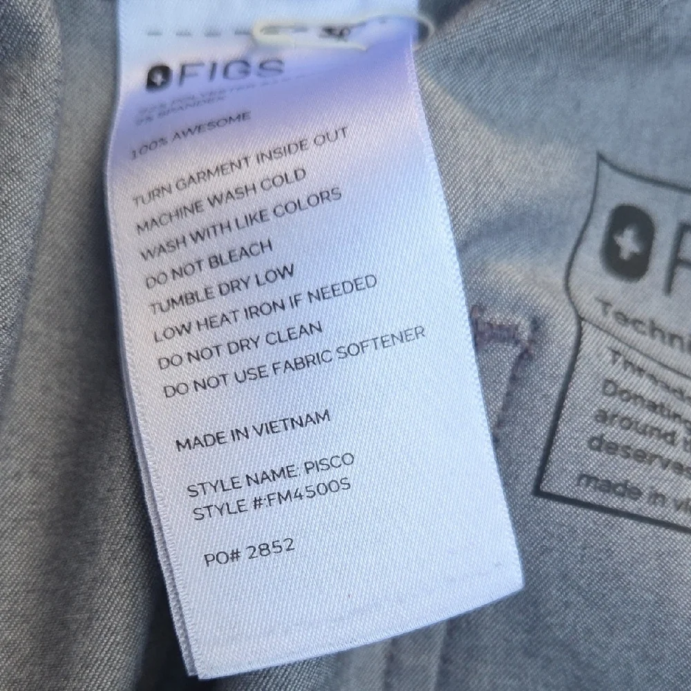 Figs Gray Joggers with Green Drawstring